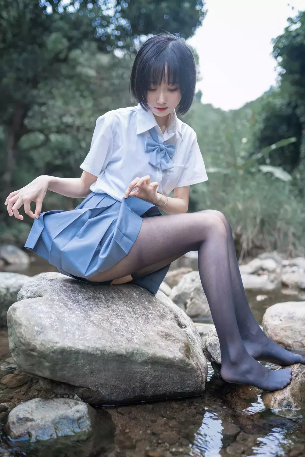 No.007-水色溪边制服 [51P] 高清性感美女图片-丽图社