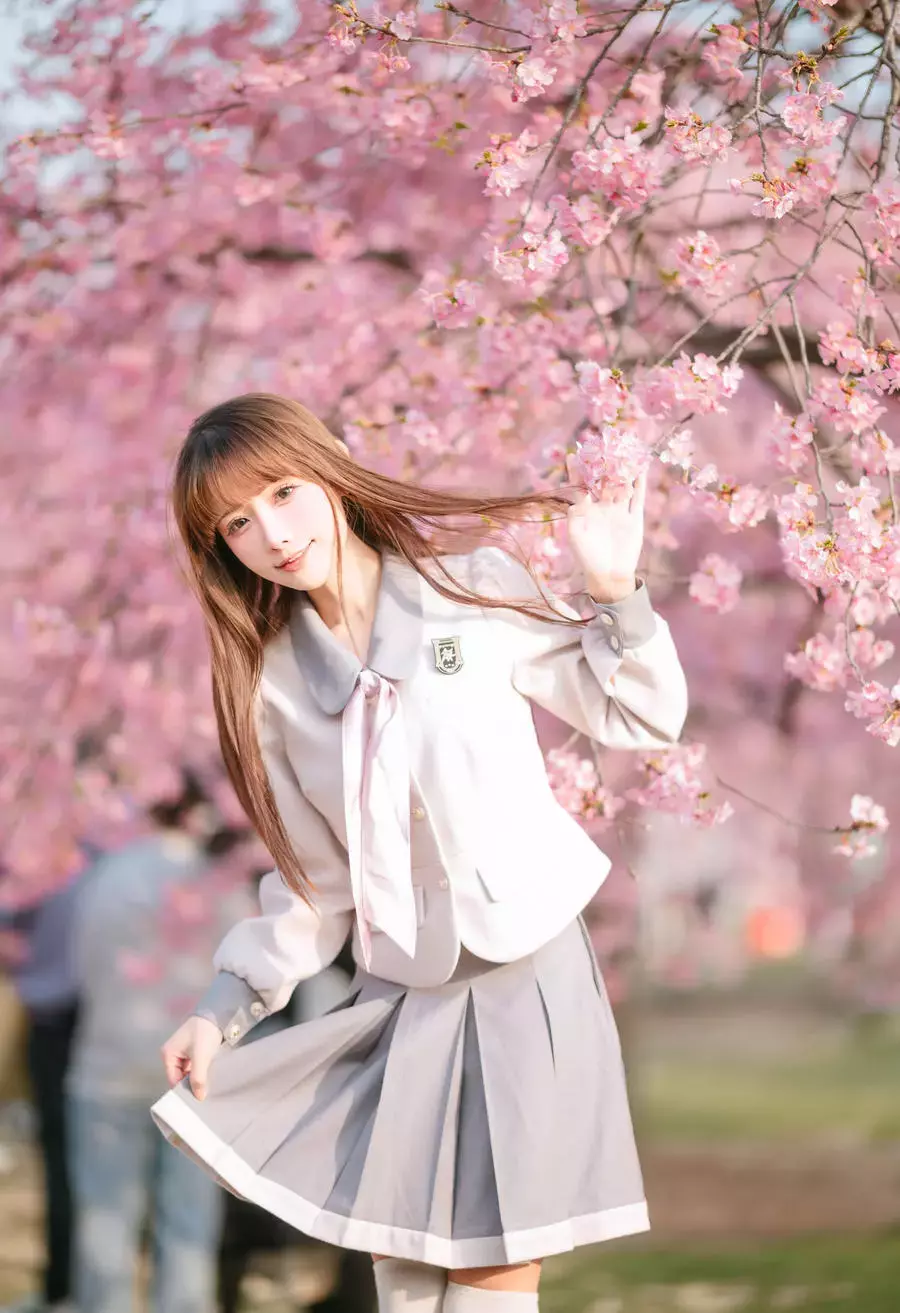 No.003 – 樱花下的JK少女 [18P] 性感美女图片-丽图社