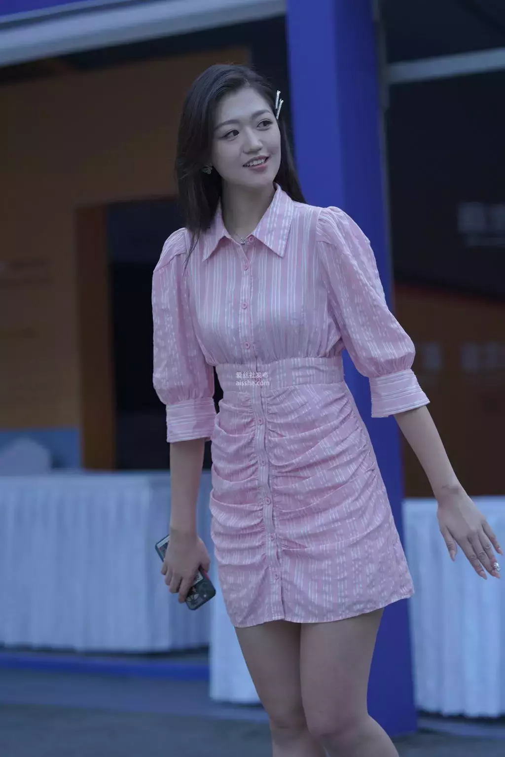 精选街拍作品 NO.2222 粉色短裙美腿 时尚街拍美女合集-丽图社