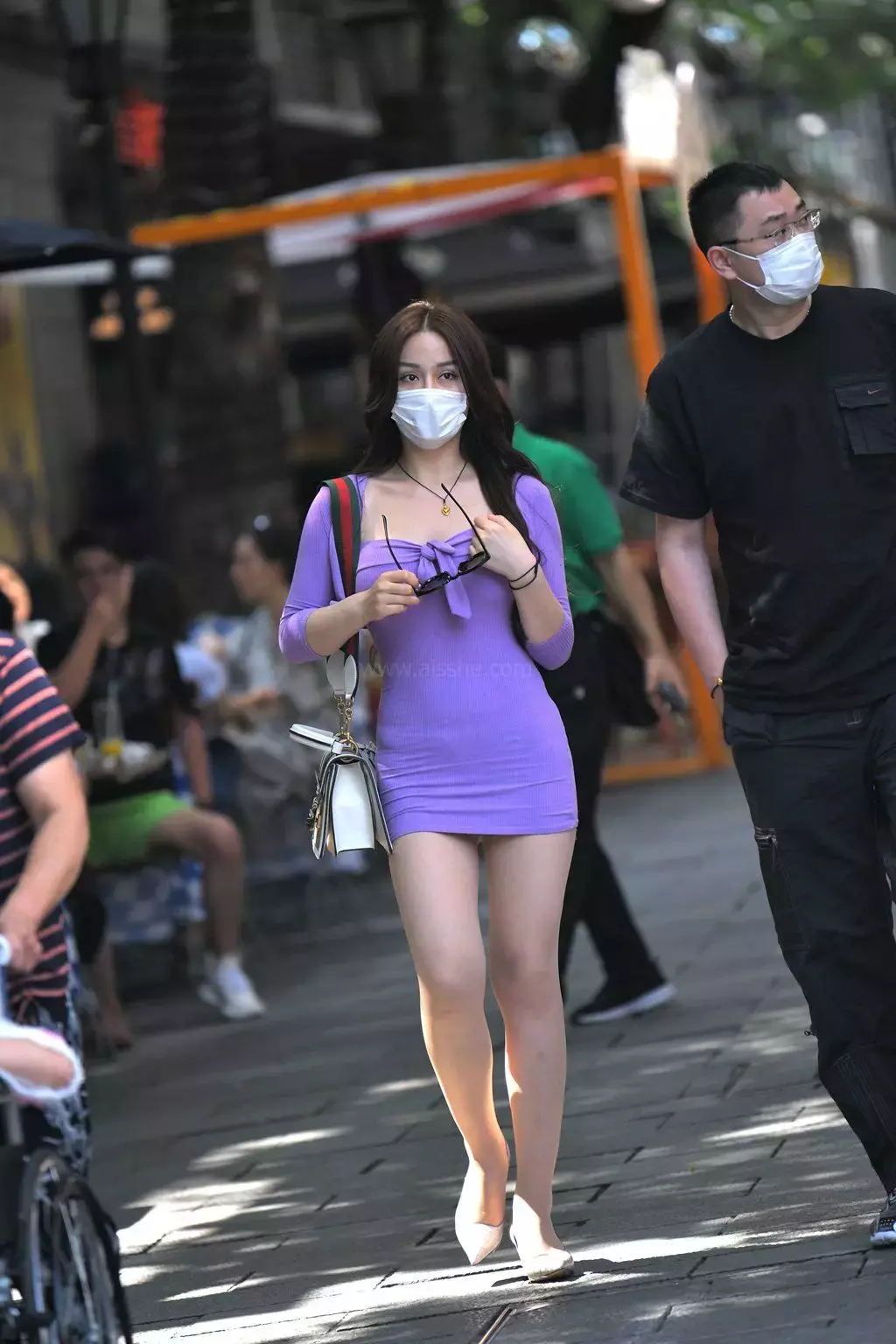 精选街拍作品 NO.1209 连体紧身包臀裙美女 大师原创街拍-丽图社