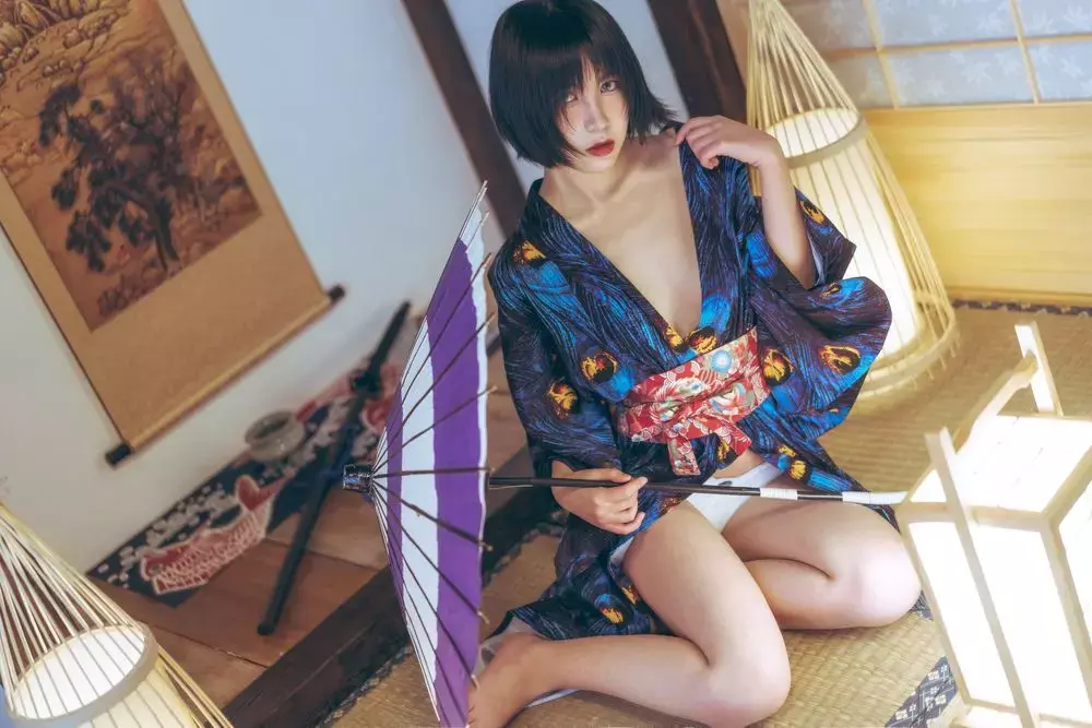 No.008-孔雀和服 [39P] 时尚美女写真壁纸图片照片-丽图社