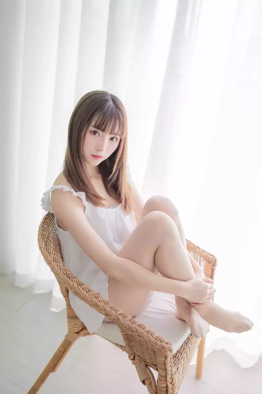 No.005-白色睡衣 [45P] 好身材的女生高清气质壁纸-丽图社