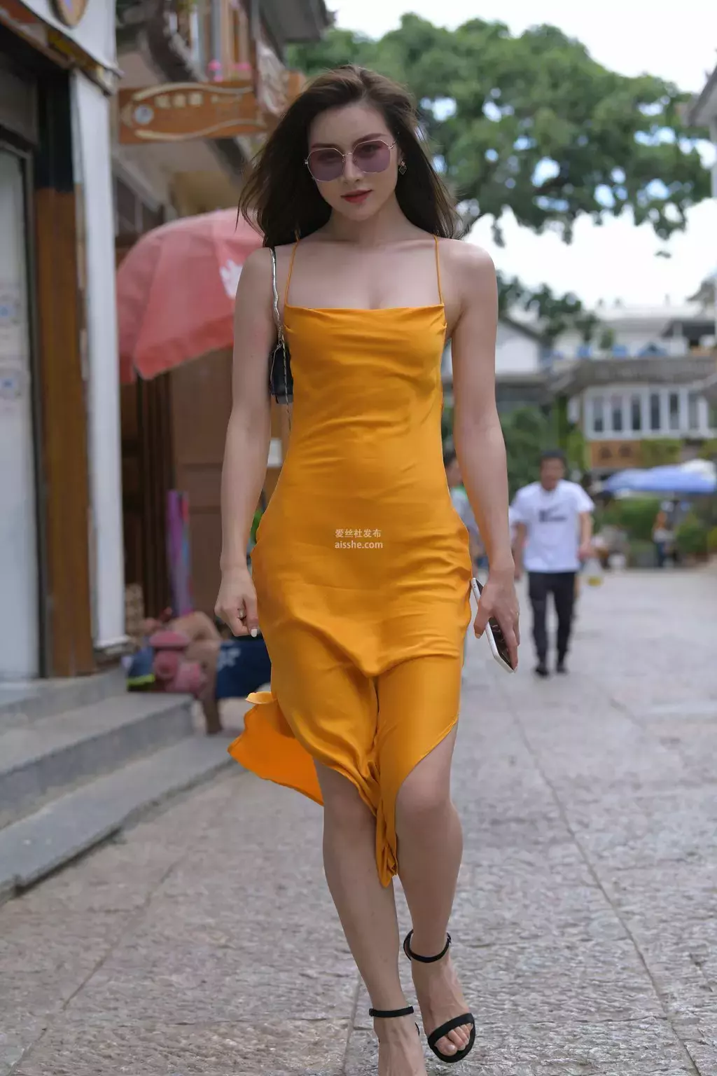 精选街拍作品 NO.2336 黄色包臀裙美女2 街拍高清写真照片-丽图社