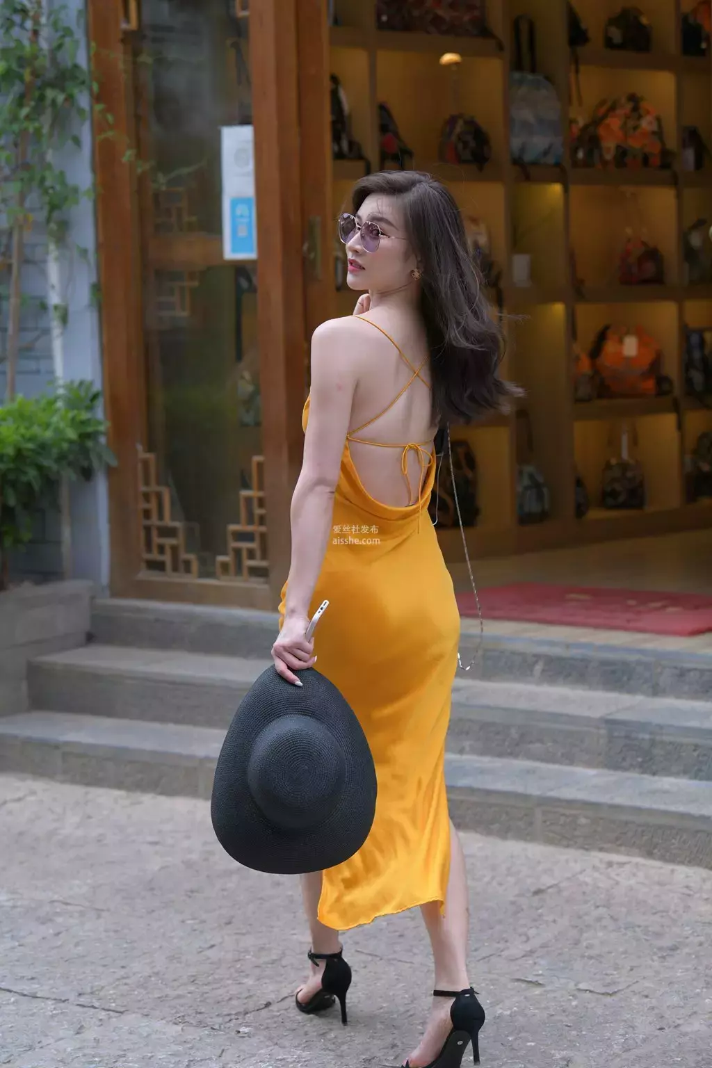 精选街拍作品 NO.2337 黄色包臀裙美女3 美女摄影街拍写真-丽图社
