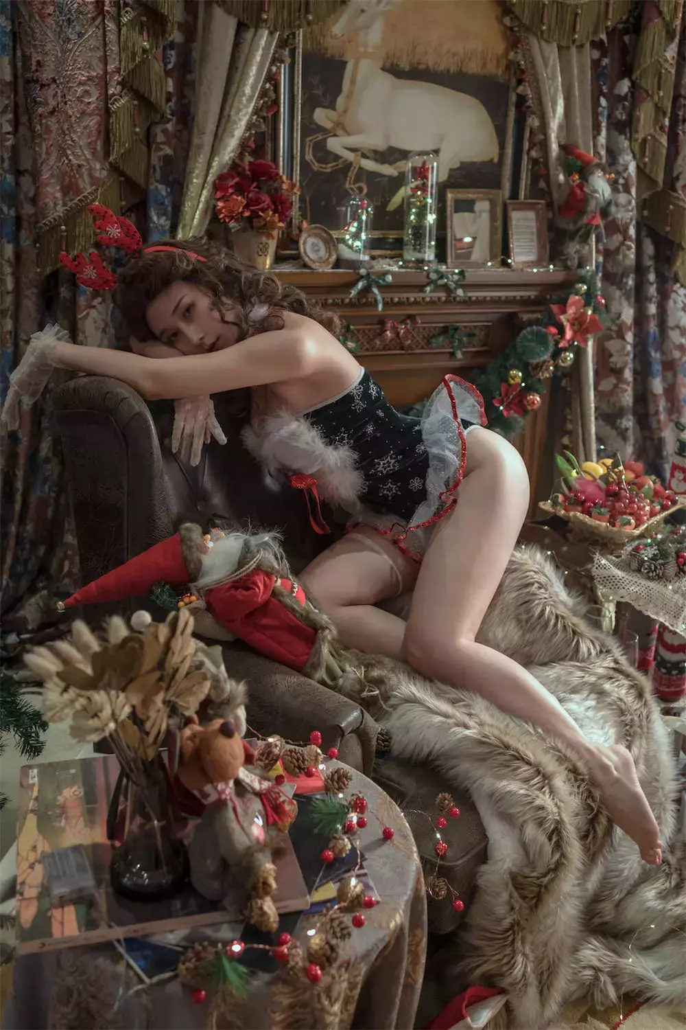 No.014-奶桃 圣诞女郎 [45P 6V] 美女壁纸 谁不爱身材好的小姐姐-丽图社