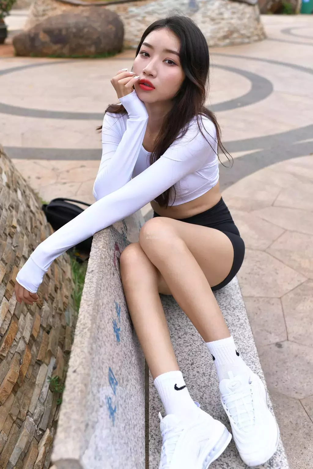 魔镜街拍 NO.121 紧身运动装的美女外拍-2 时尚亚洲美女街拍-丽图社