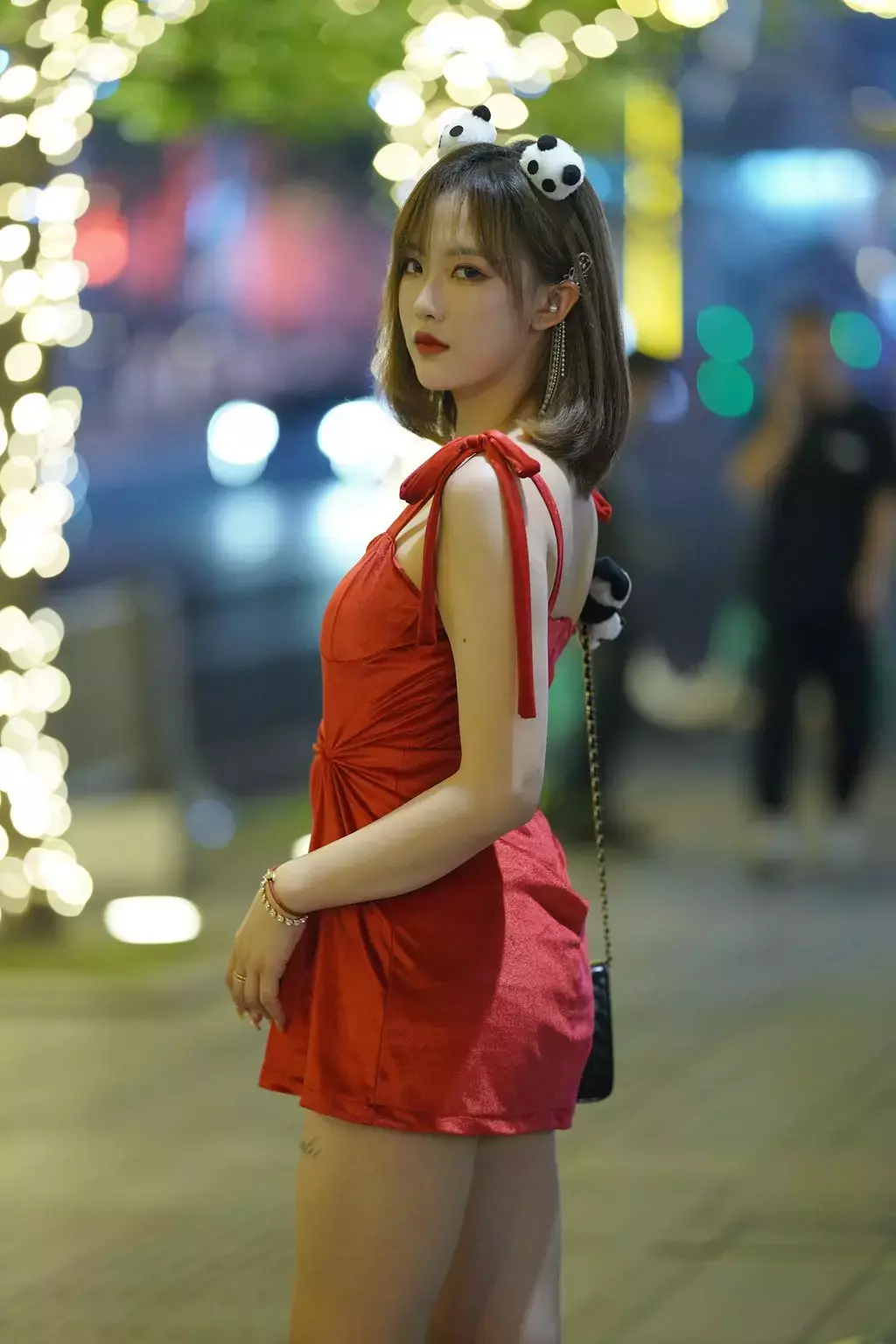 精选街拍作品 NO.1329 目若秋水 窈窕佳人4 街拍牛仔裤-丽图社