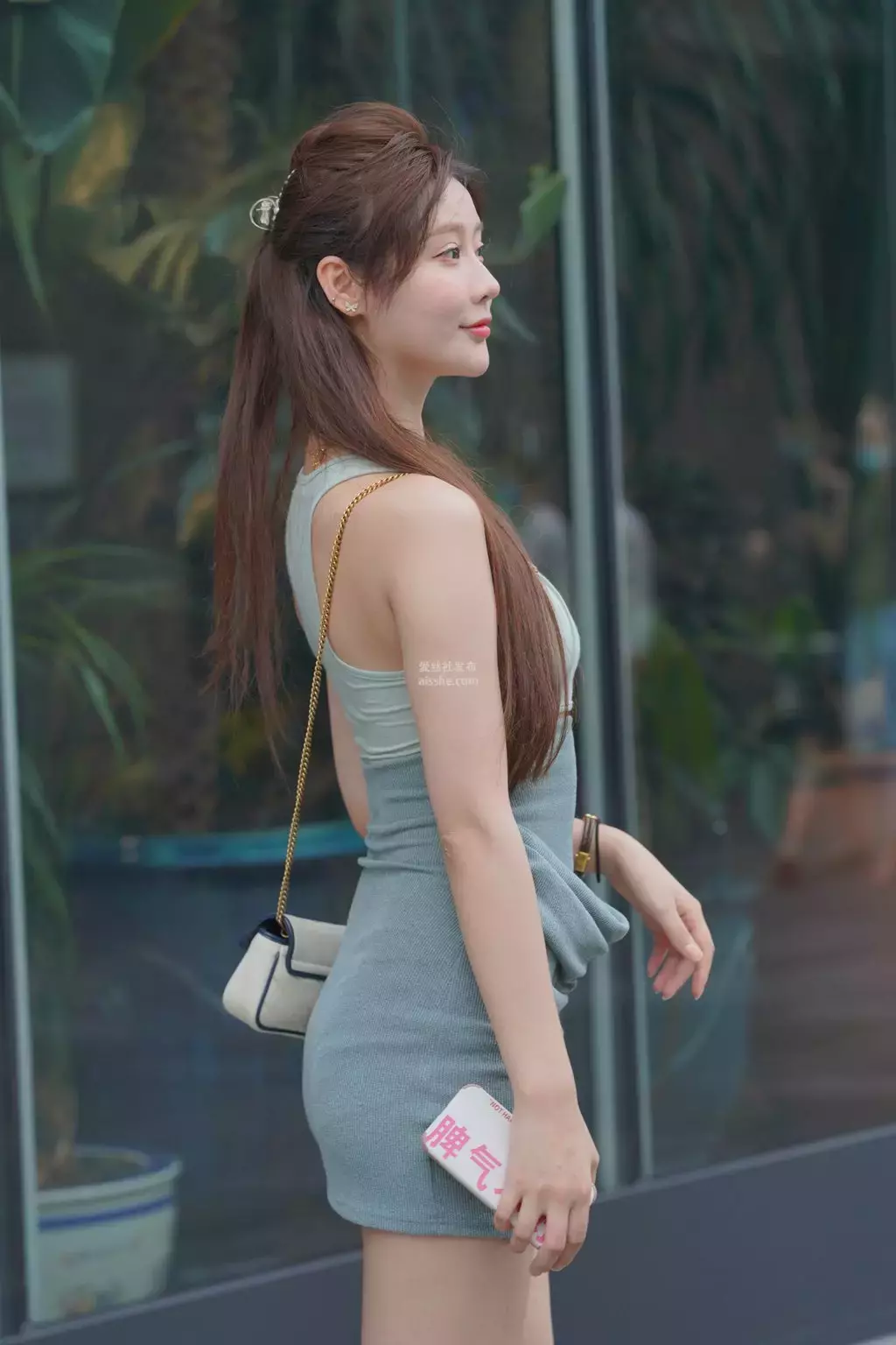 精选街拍作品 NO.2291 甜美靓丽针织裙 街拍美术馆-丽图社