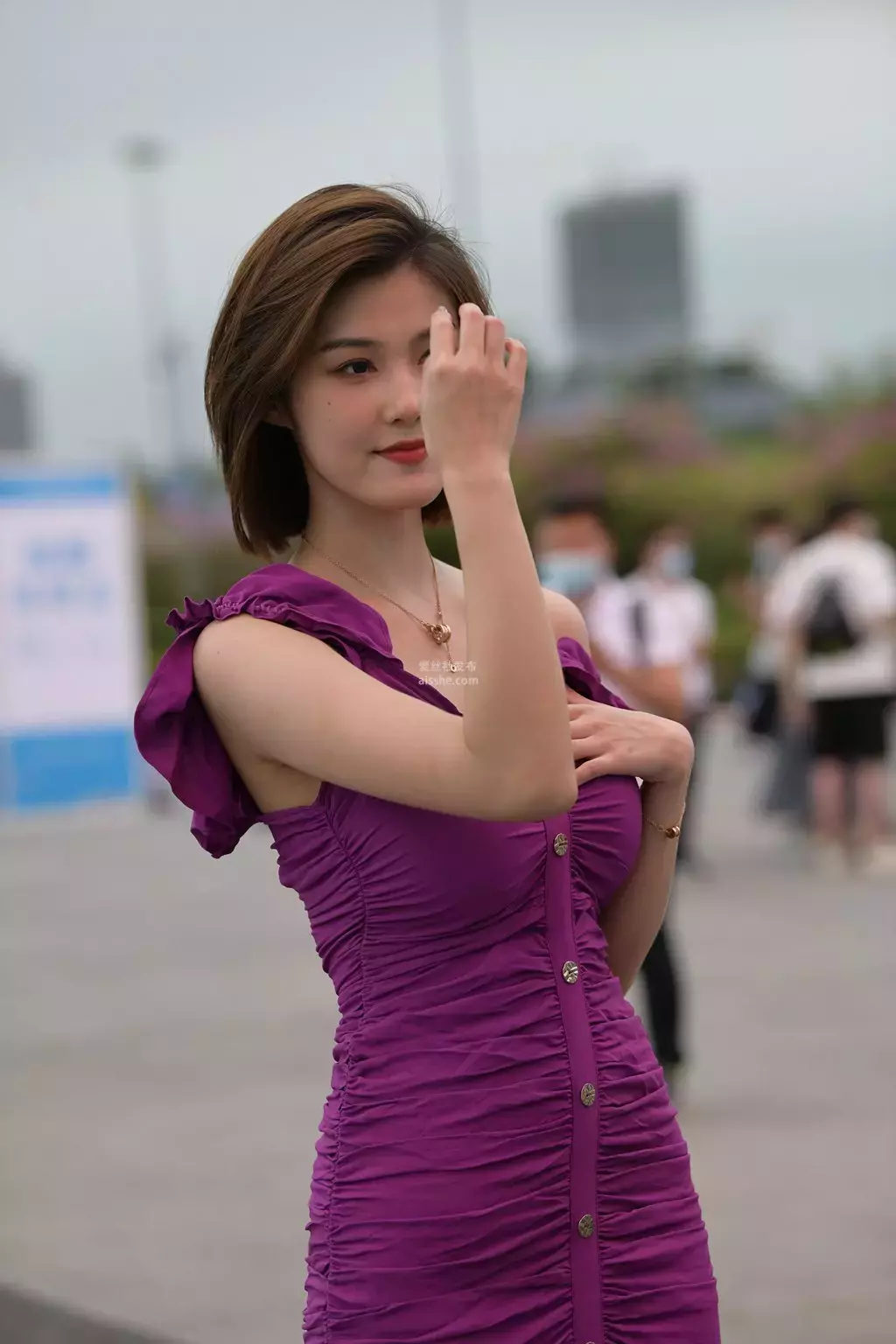 精选街拍作品 NO.2258 紫色甜美女孩 街拍收藏大师-丽图社