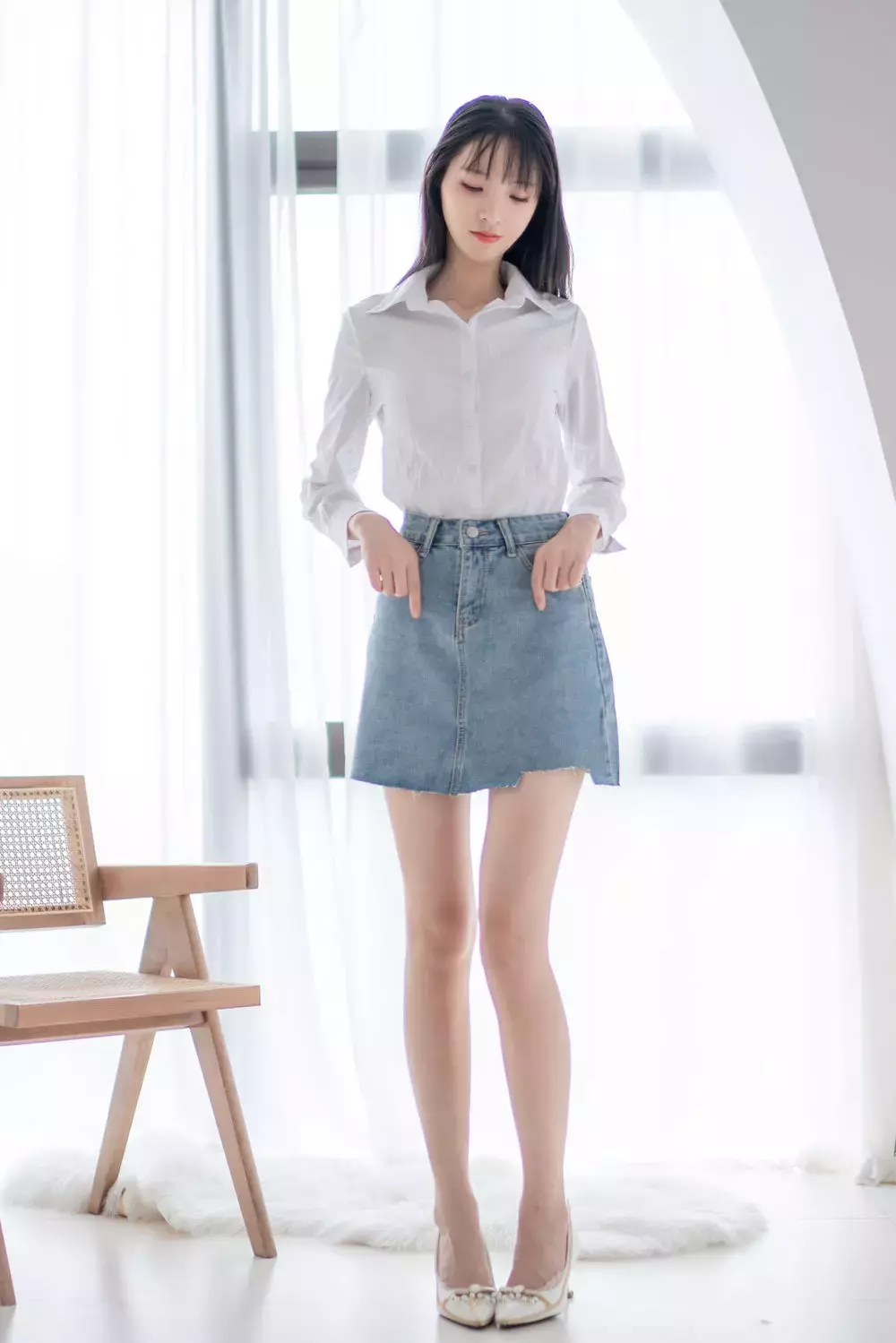 No.022-衬衫牛仔裙 [61P] 性感美女图片-丽图社