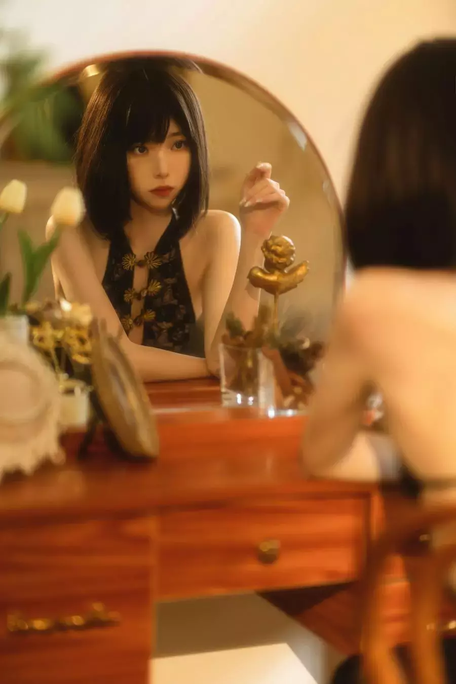 No.008-纯欲黑纱旗袍 [40P] 气质佳长相甜美-丽图社