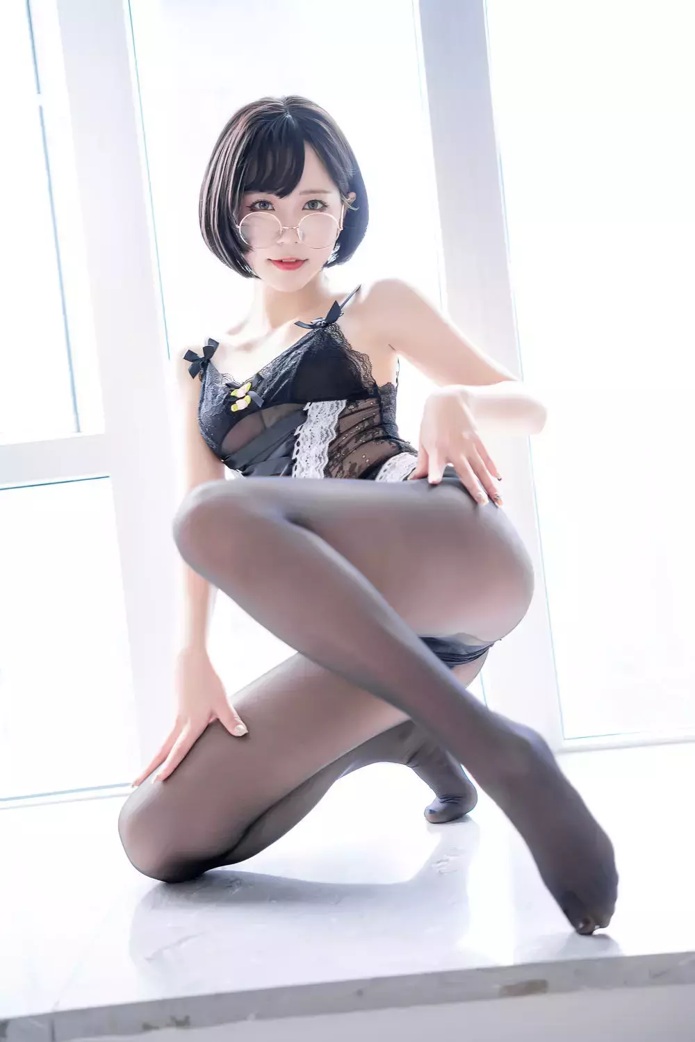 No.011-黑色情趣内衣 [28P] 惊艳好看的高清美女壁纸-丽图社