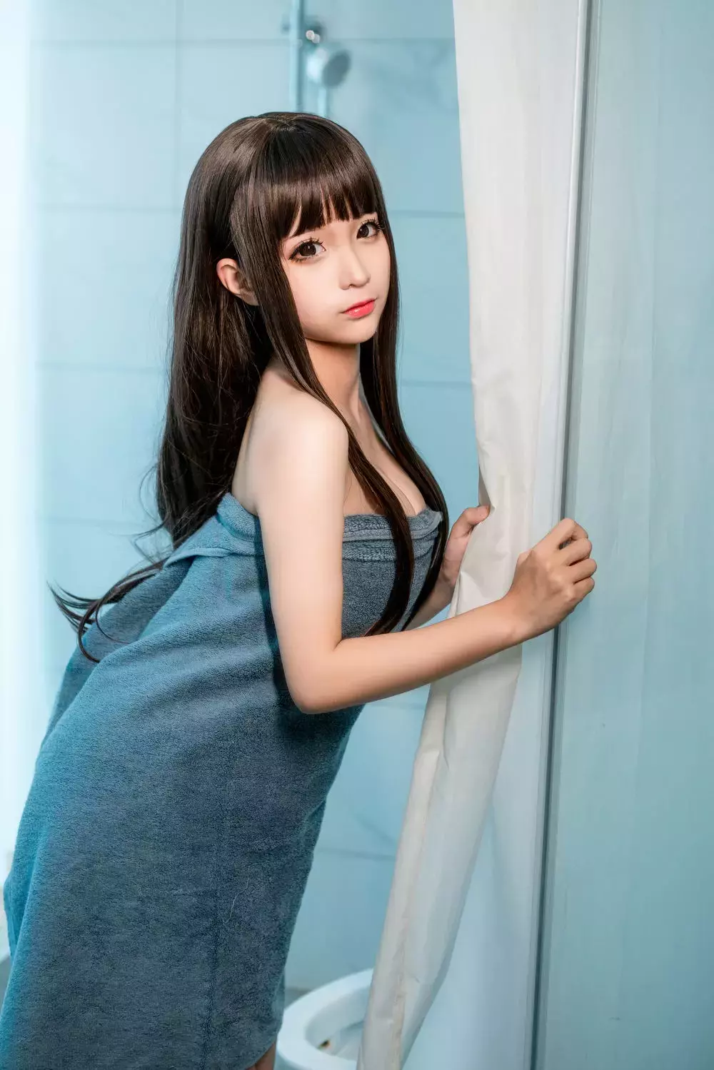 No.160-沫沫真爱版 灰浴巾 [40P] 夏天照着穿优雅又高级的写真-丽图社