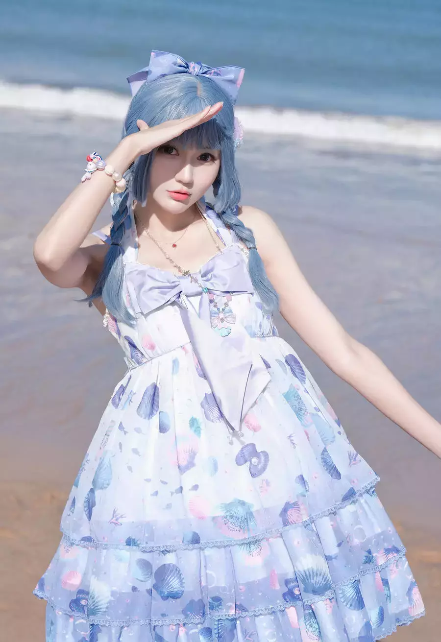 No.001 – 渐变贝壳白紫 [15P] 高清壁纸美女写真-丽图社