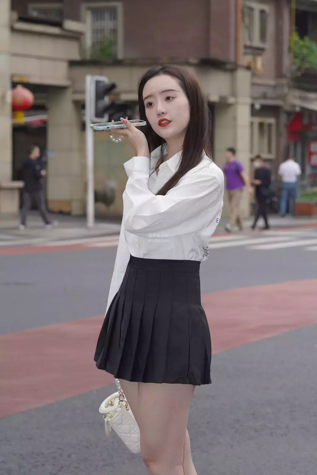 精选街拍作品 NO.1563 百褶裙美女6 街拍不修图-丽图社