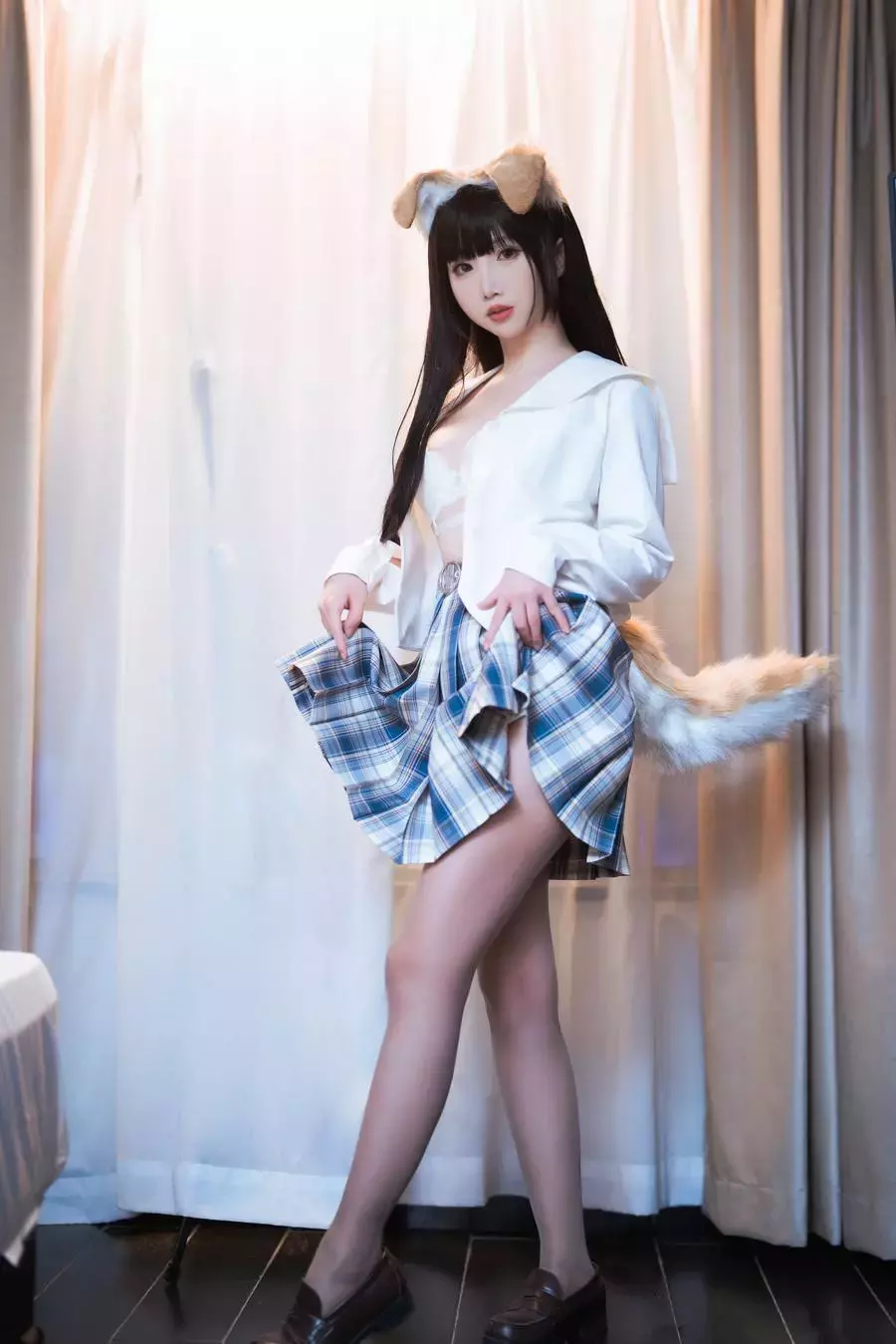 No.126 – 狗妹JK [24P] 长裙比基尼风美女写真-丽图社