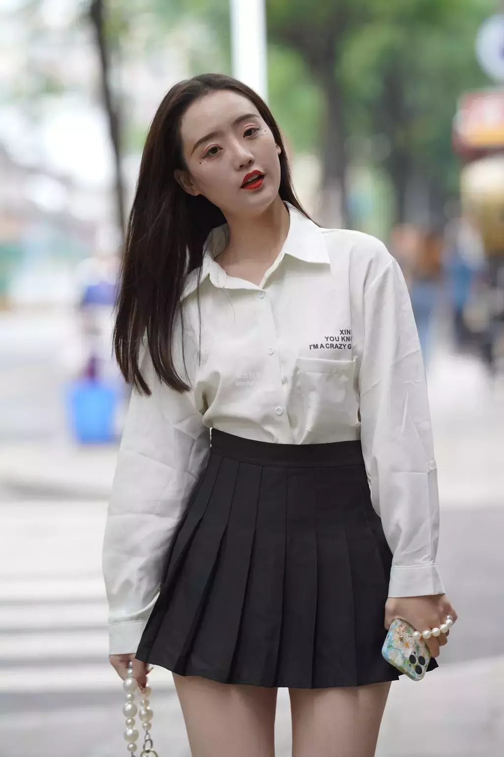 精选街拍作品 NO.1561 百褶裙美女4 街拍滚叔-丽图社