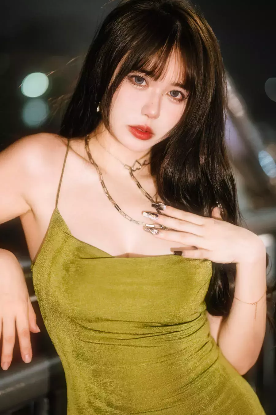 No.007-绿色连衣裙 [35P] 长裙比基尼风美女写真-丽图社