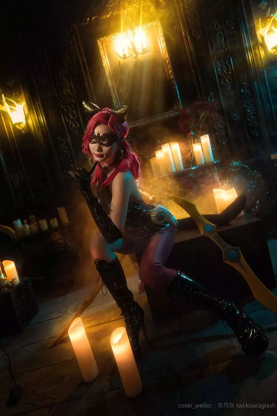 No.014-王者荣耀 阿轲 暗夜猫娘 [12P] 美女图片写真套图合集-丽图社