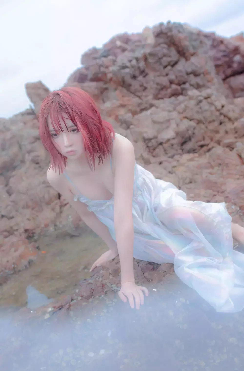 No.055-思绪本（含5套）– 礁石人鱼 [30P] 气质美女妩媚写真-丽图社