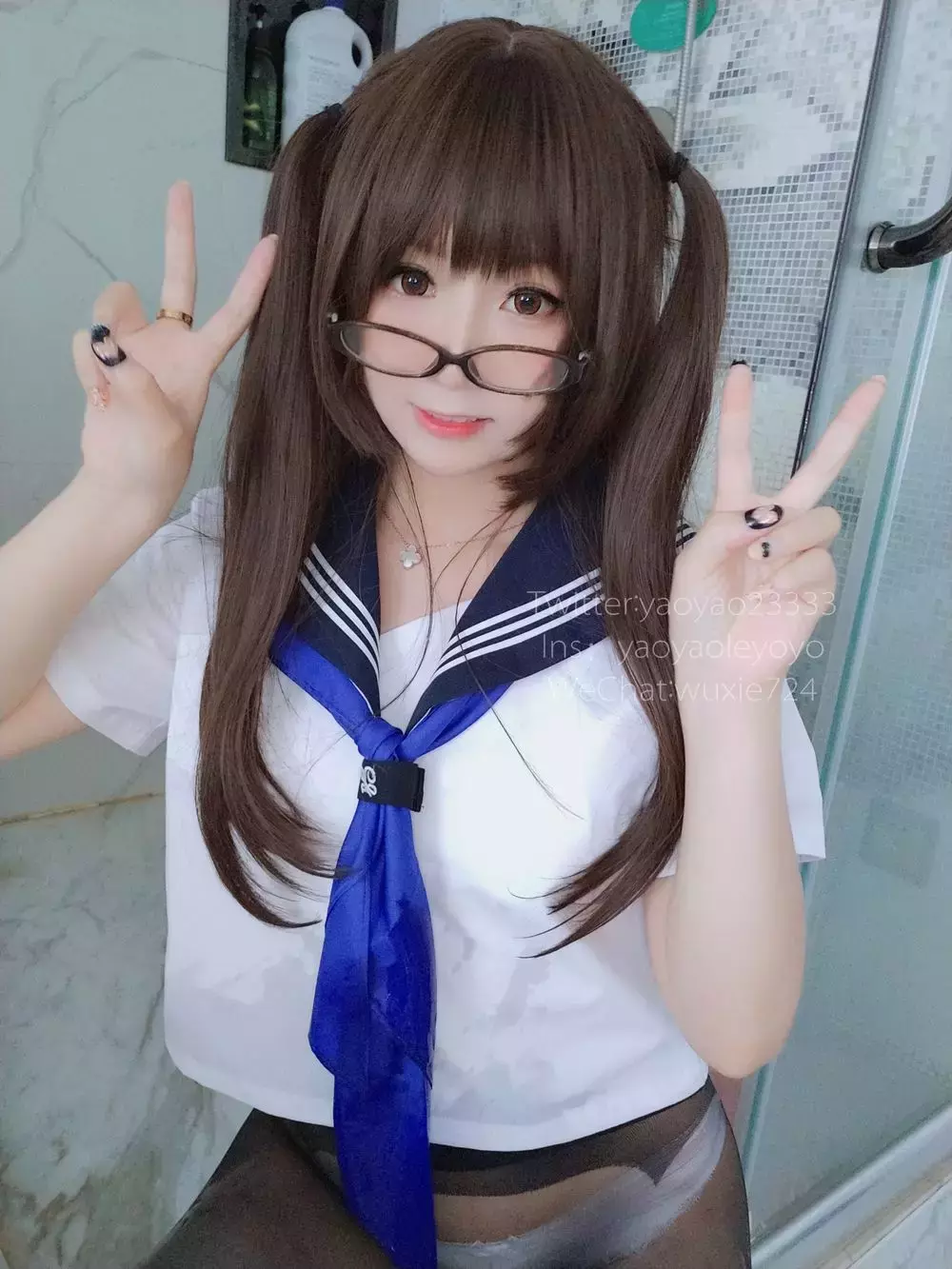 No.027-摇摇乐の蓝色jk [37P 1V] 好看身材模特美女图片壁纸-丽图社