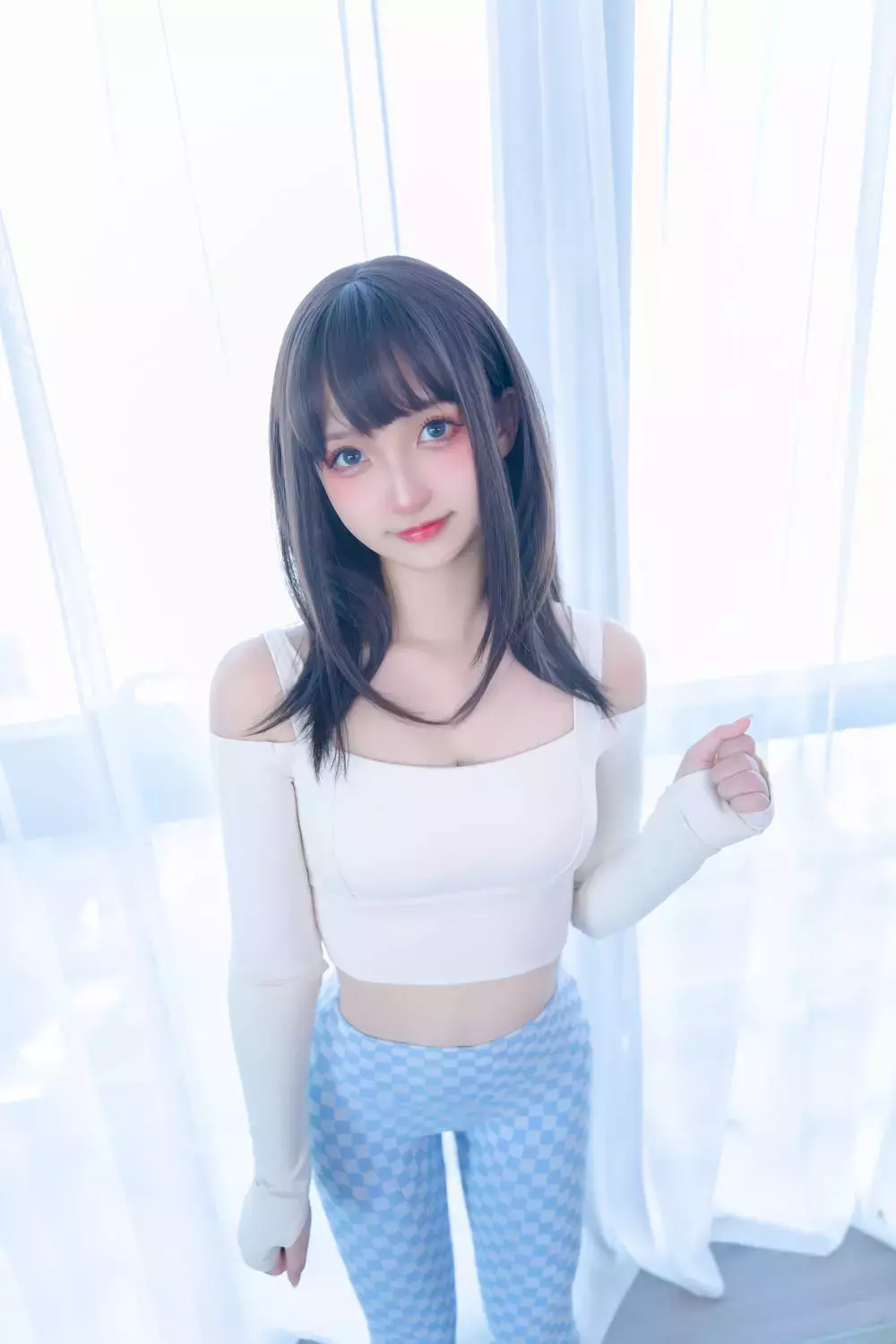 No.089-蓝白格 [75P] 极品火辣爆炸身材美女高清壁纸-丽图社