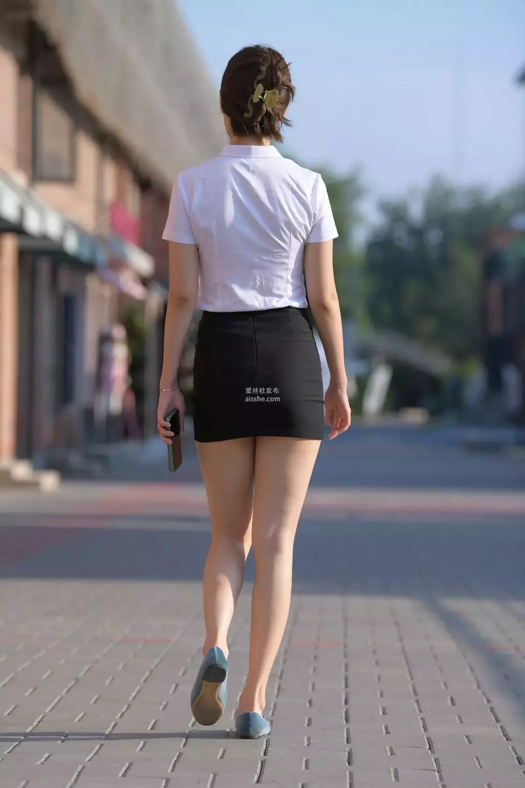 精选街拍作品 NO.1870 黑色制服包臀裙美女1 街拍美女们的魅力-丽图社