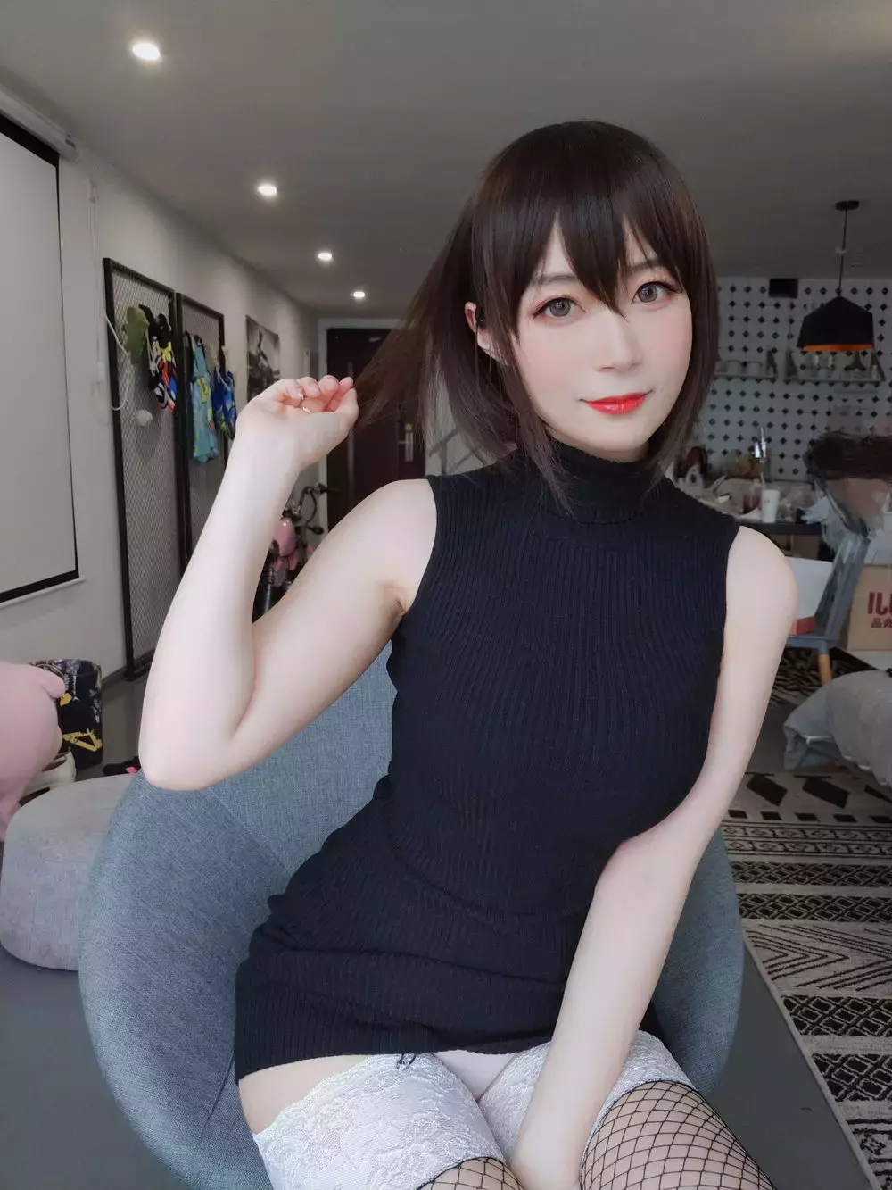 No.009-黑色包臀裙 [35P 2V] 夏季好身材美女壁纸高清好看-丽图社