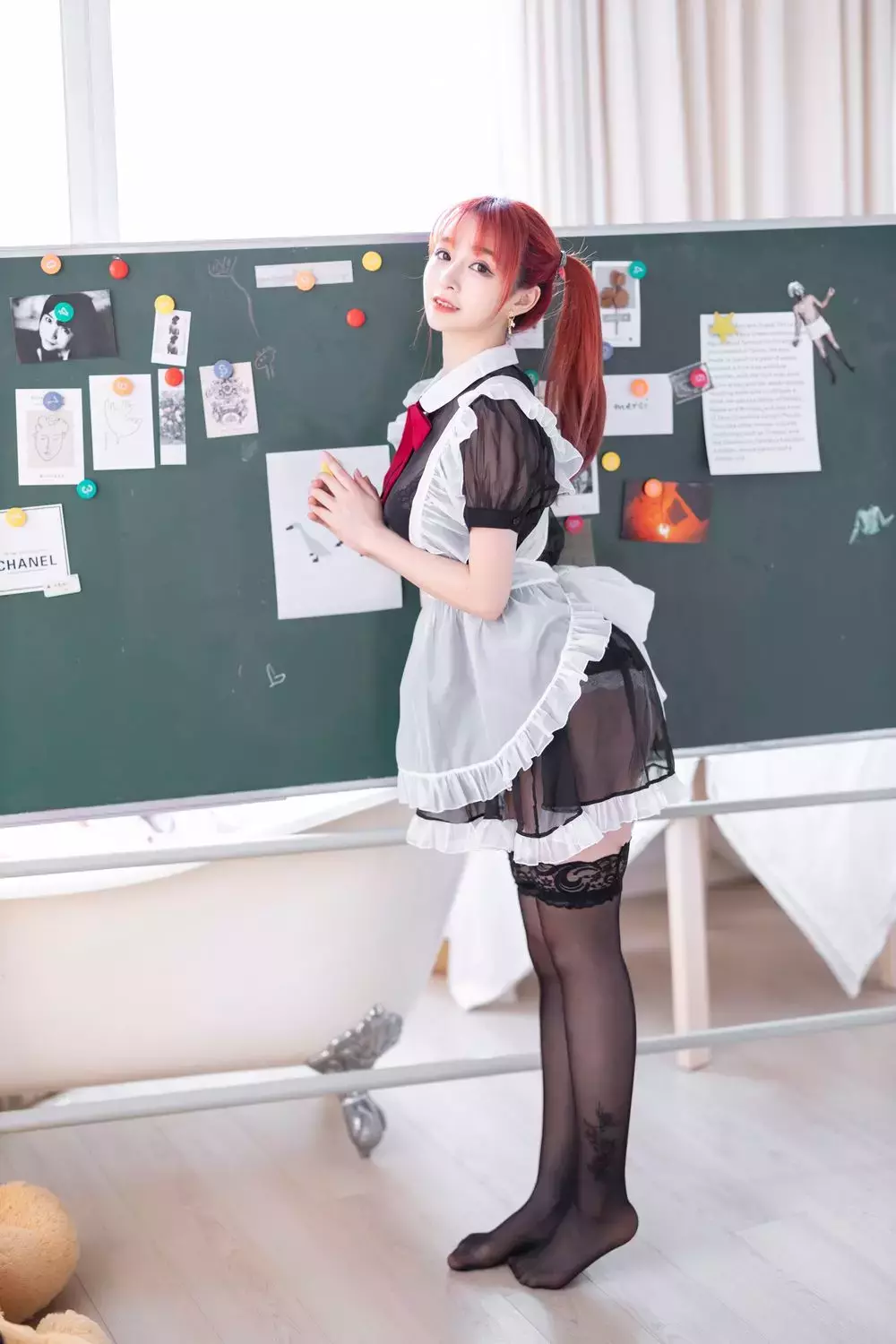 No.002-双马尾透明女仆 [43P] 美女头像真人清新高清图片-丽图社