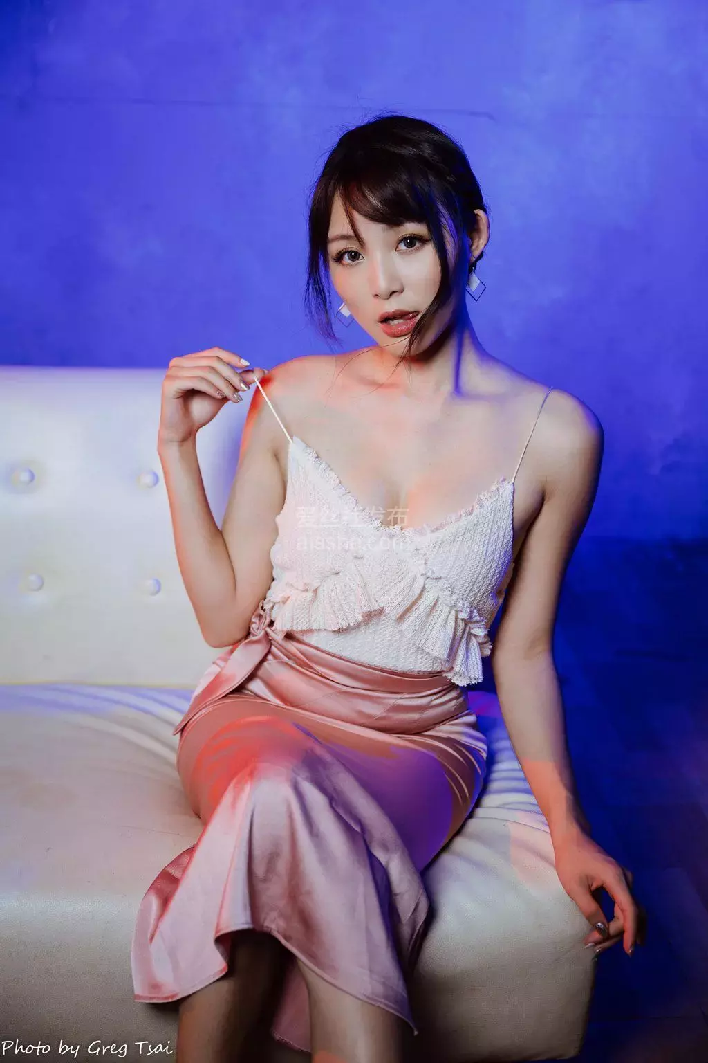 精选模拍作品 NO.245 Ashley 粉红长裙高跟 杭州街拍-丽图社