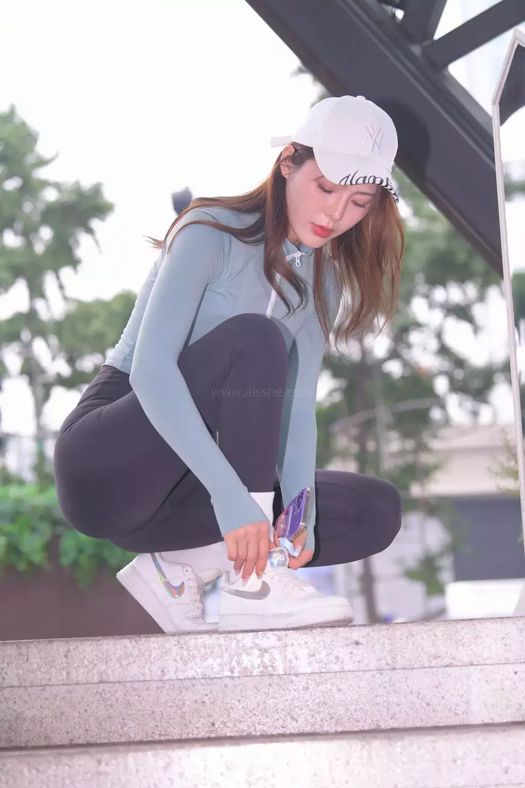 精选街拍作品 NO.1171 姓感黑色瑜伽9 街拍超短裤-丽图社