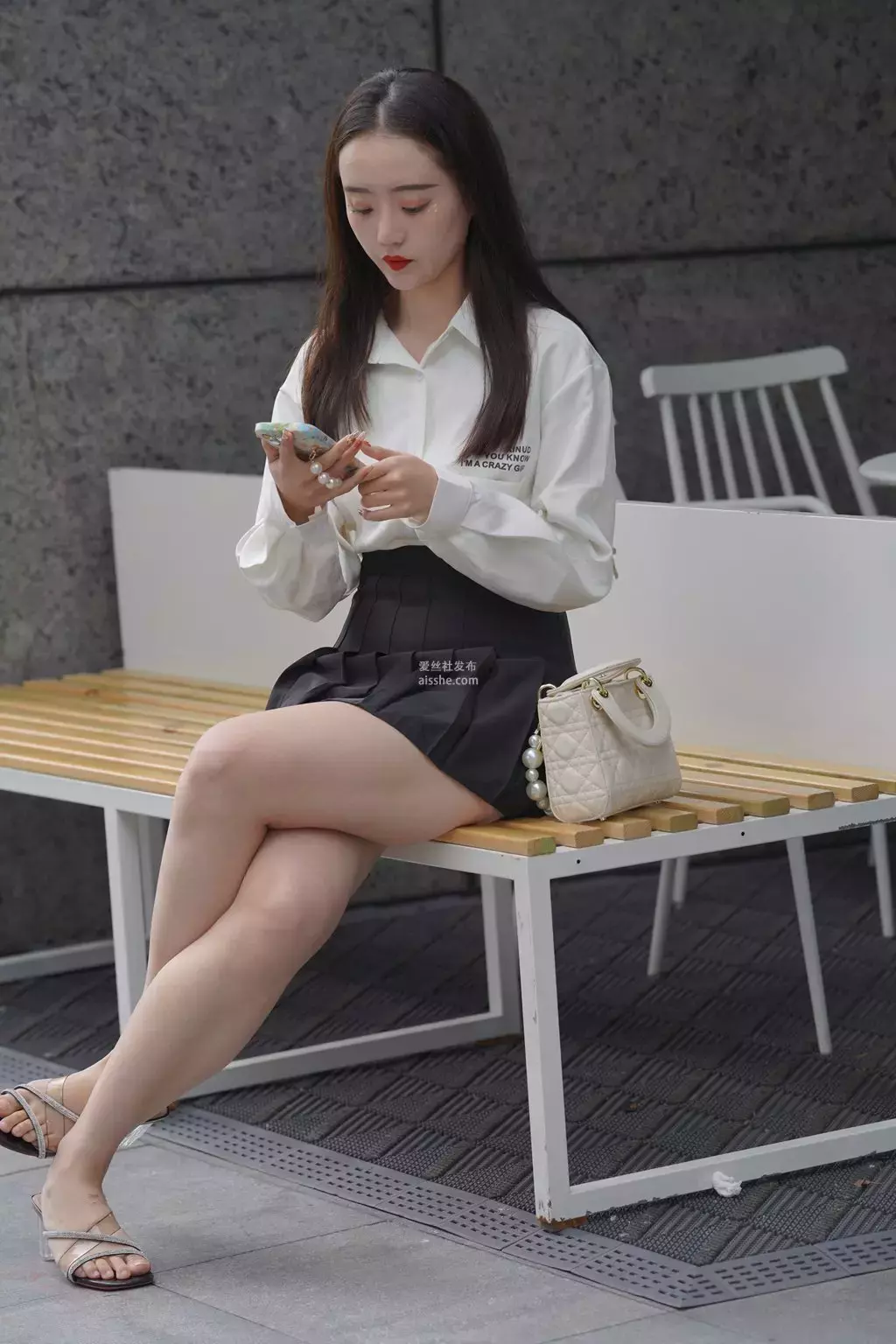 精选街拍作品 NO.1565 百褶裙美女8 街拍短裤 坏叔街拍-丽图社