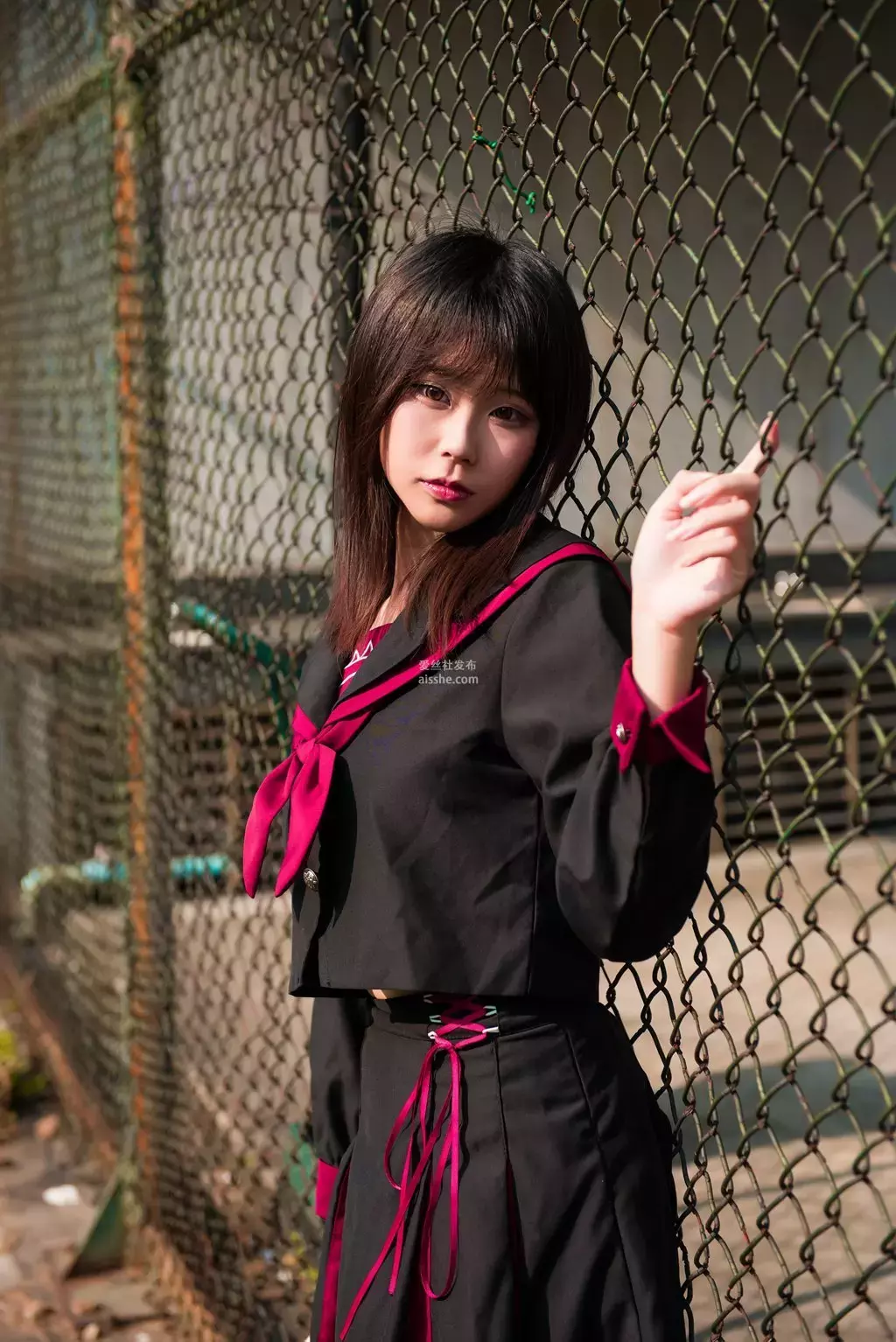 魔镜街拍 NO.141 活力美术生JK美少女 街拍瑜伽裤-丽图社