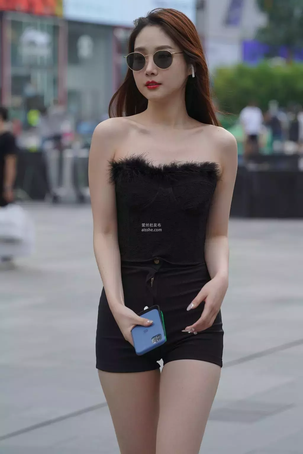 精选街拍作品 NO.2328 短靴短裤搭配 街拍原图-丽图社