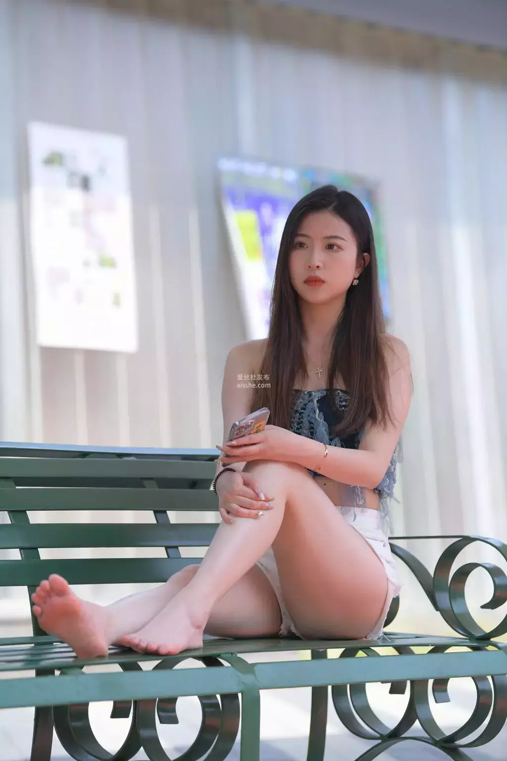 精选街拍作品 NO.2034 白色热裤3 美女摄影街拍写真-丽图社