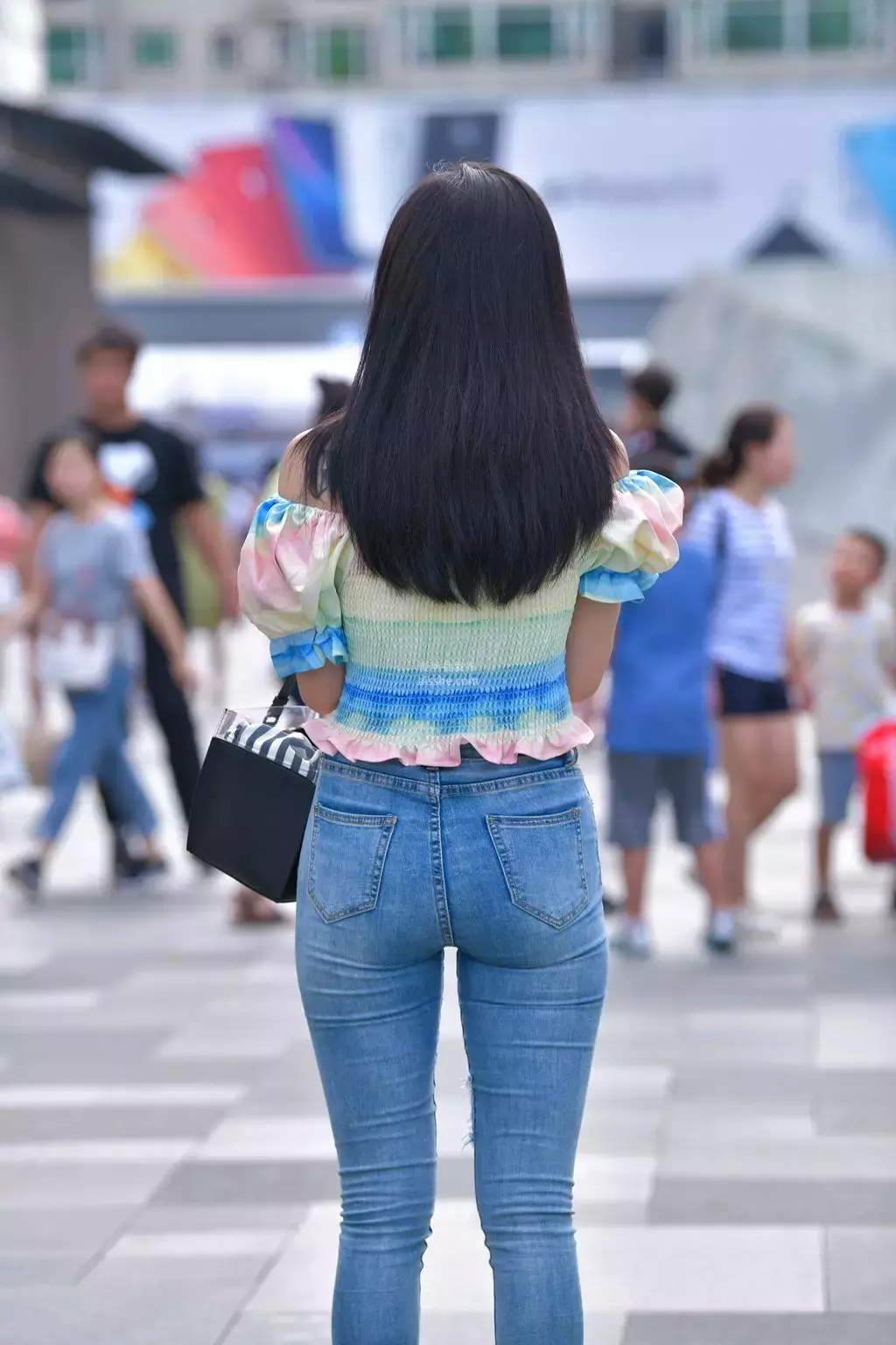 精选街拍作品 NO.2439 甜美动人一字肩 街拍穿搭-丽图社