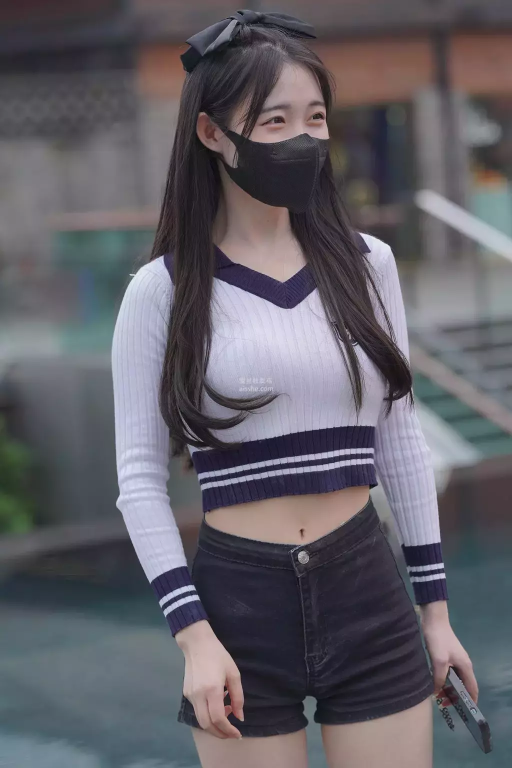 精选街拍作品 NO.1853 清秀漂亮 .上 街拍短裤 坏叔街拍-丽图社