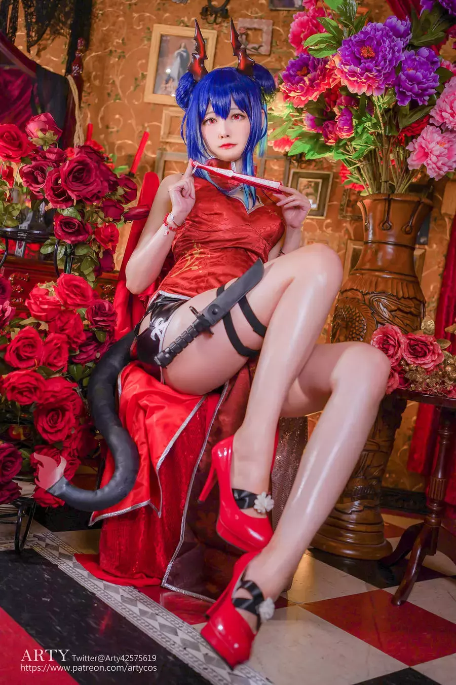 No.019-明日方舟 陈 岁红霞旗袍 [18P] 美女小姐姐照片壁纸-丽图社