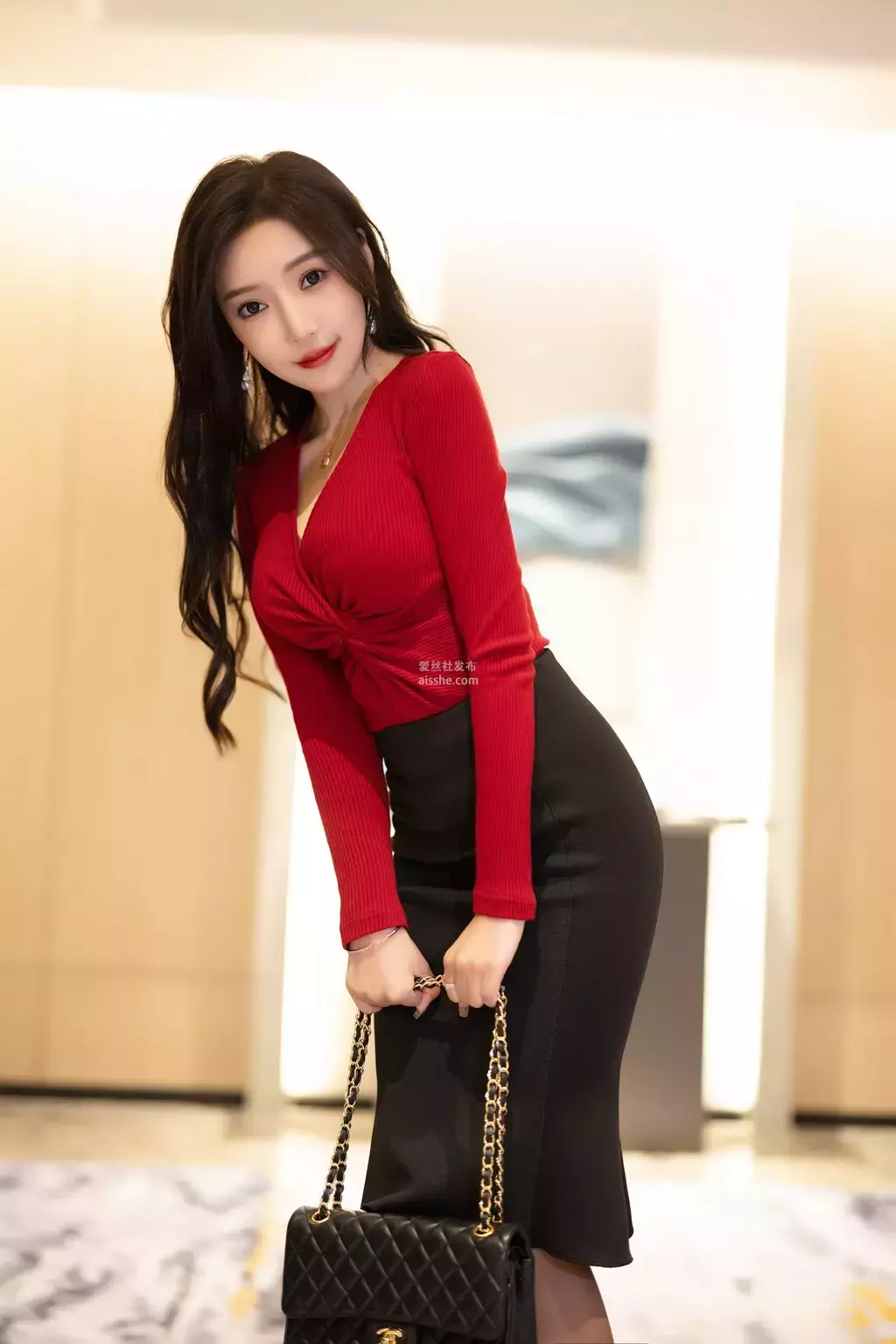 秀人内购@王馨瑶Yanni – 内购 黑色鱼尾裙 美女高清套图-丽图社