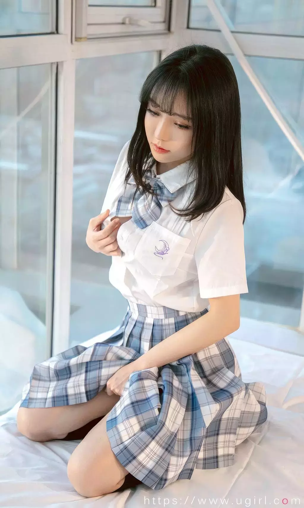 [Ugirls爱油物] 2024.09.28 No.2924 香色格子裙 白亦ada 性感模特写真-丽图社