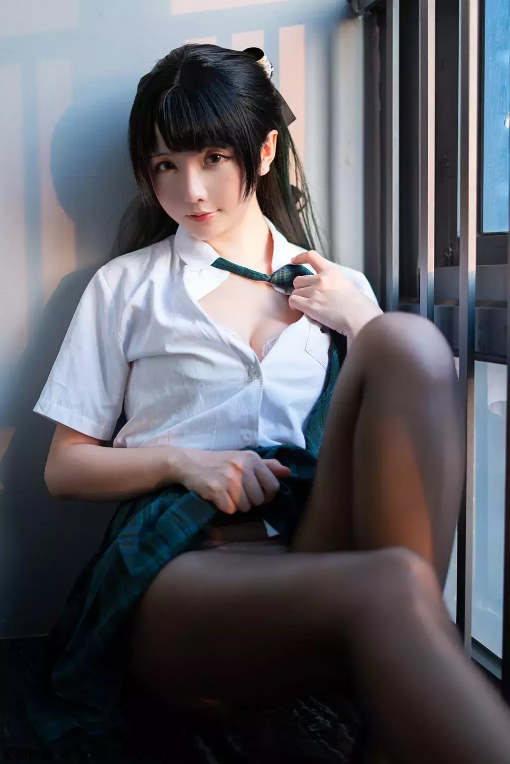 喵糖映画少女VOL.435 绿色JK 女装模特摄影-丽图社