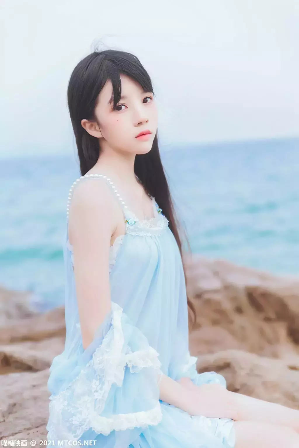 喵糖映画少女写VOL.380 海边长裙 美女写真大图图片-丽图社