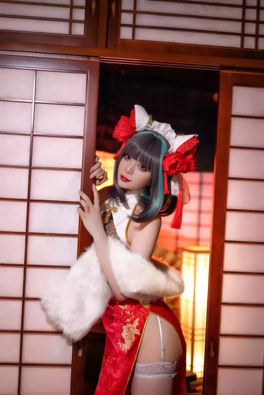 No.008 – 碧蓝航线 柴郡 红旗袍 [20P] 清纯美女套图-丽图社