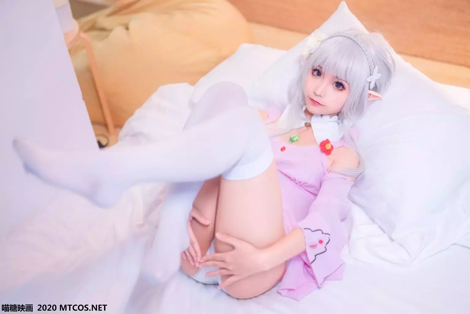 喵糖映画少女写真 VOL.118 露肩睡裙 夏季好身材美女壁纸高清好看-丽图社