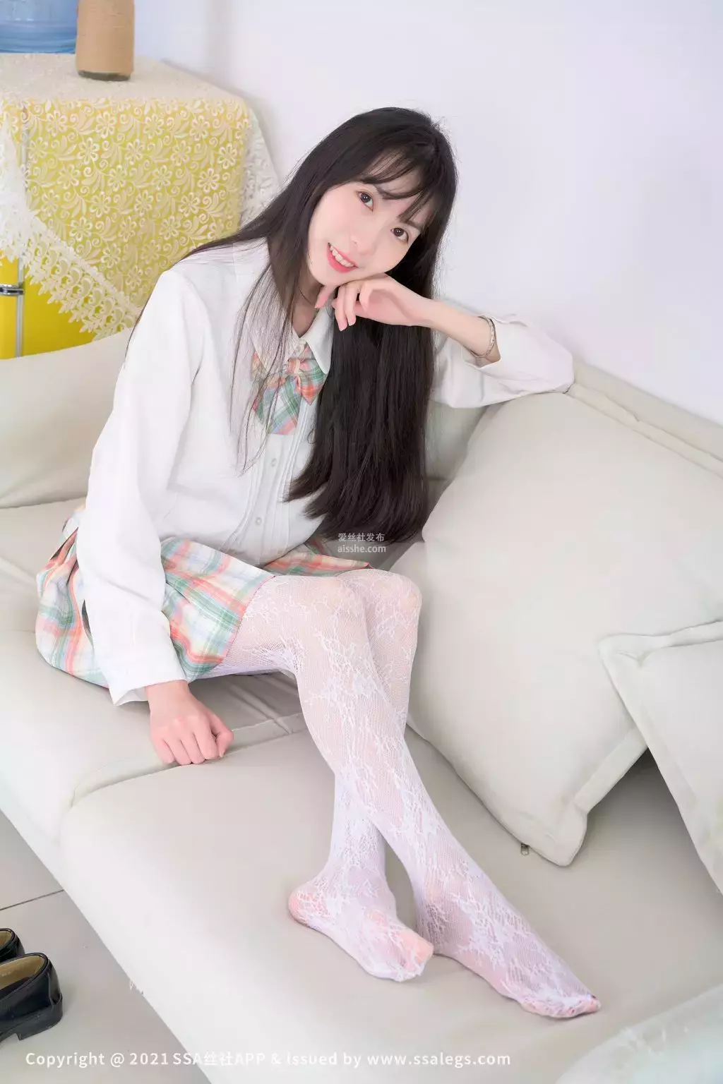 [SSA丝社] 超清版 NO.677 腿模团团的白色网袜（下） 女装模特摄影-丽图社