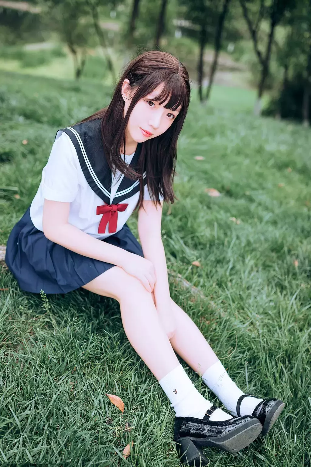 喵糖映画少女VOL.446 绿意JK 时尚美女写真壁纸图片照-丽图社