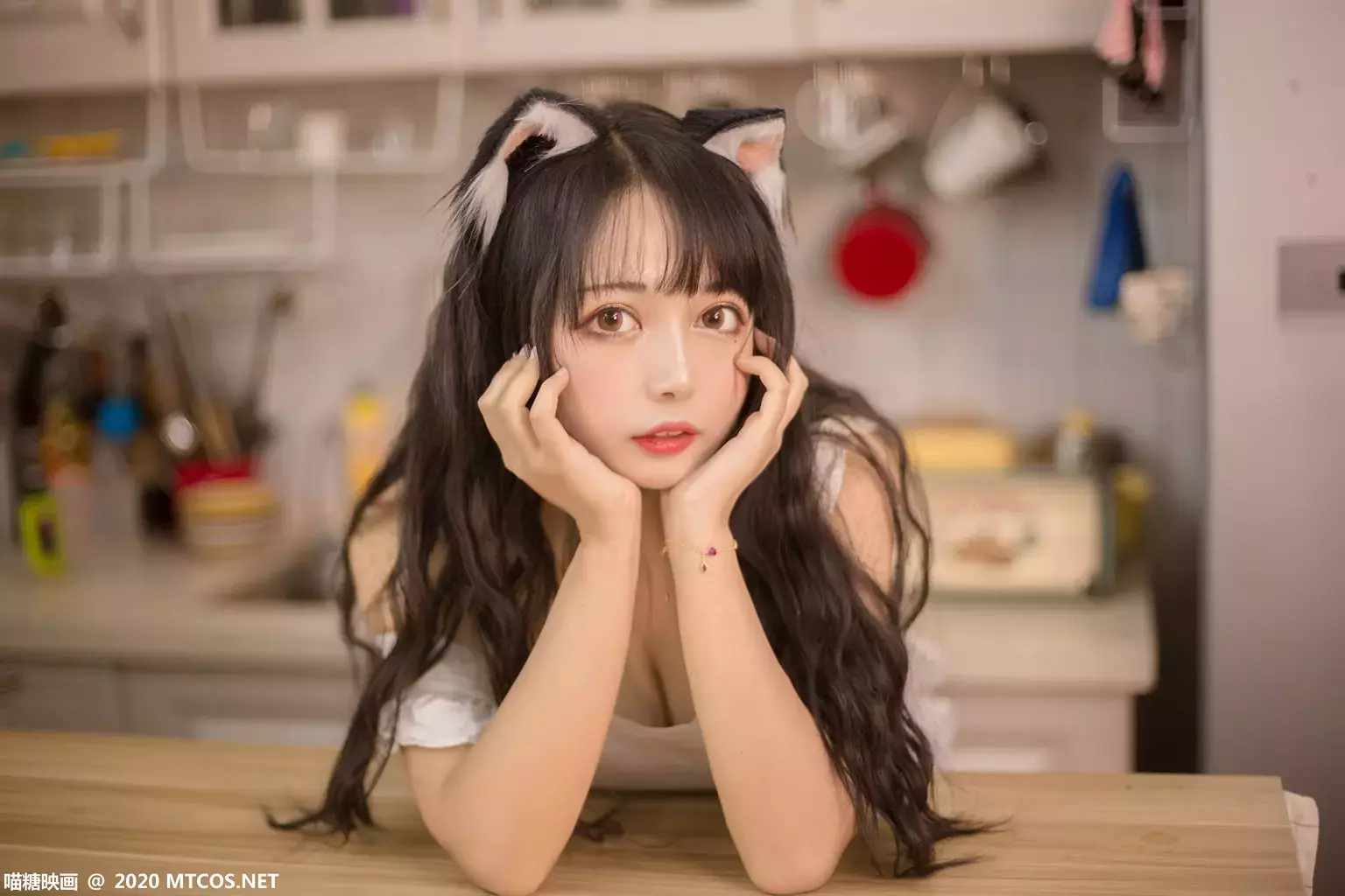 喵糖映画少女写真 VOL.296 厨房兽耳猫娘 性感写真素材-丽图社