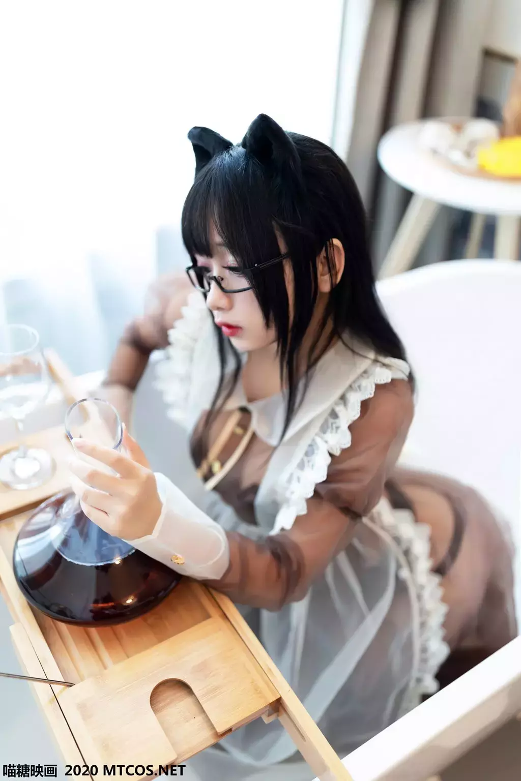 喵糖映画少女写真 VOL.125 棕色透明女仆 美女头像真人清新高清图片-丽图社