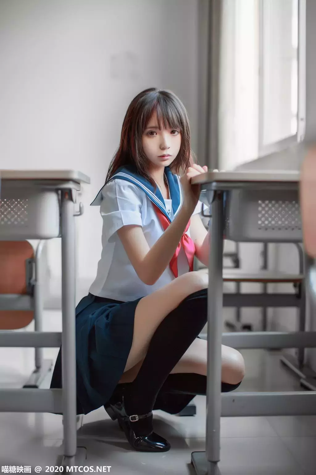 喵糖映画少女写真 VOL.340 同桌的水手服 美若天仙的少女写真-丽图社