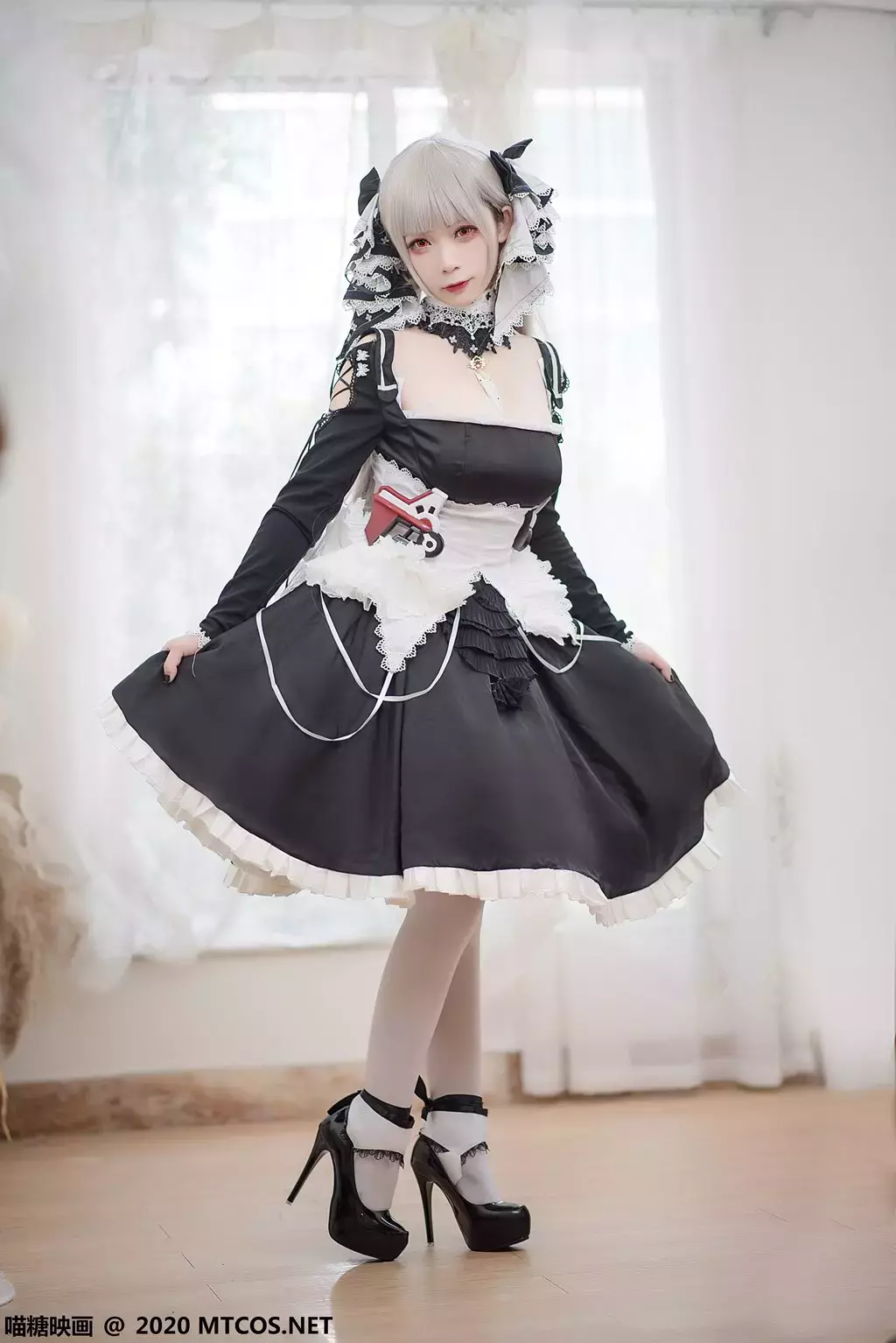 喵糖映画少女写真 VOL.195 可畏 暗黑系白丝女仆 甜美可爱!少女小清新写真精选-丽图社